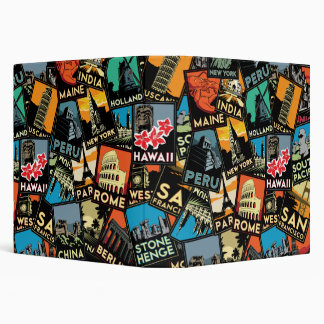 Travel posters retro vintage europe asia usa binder