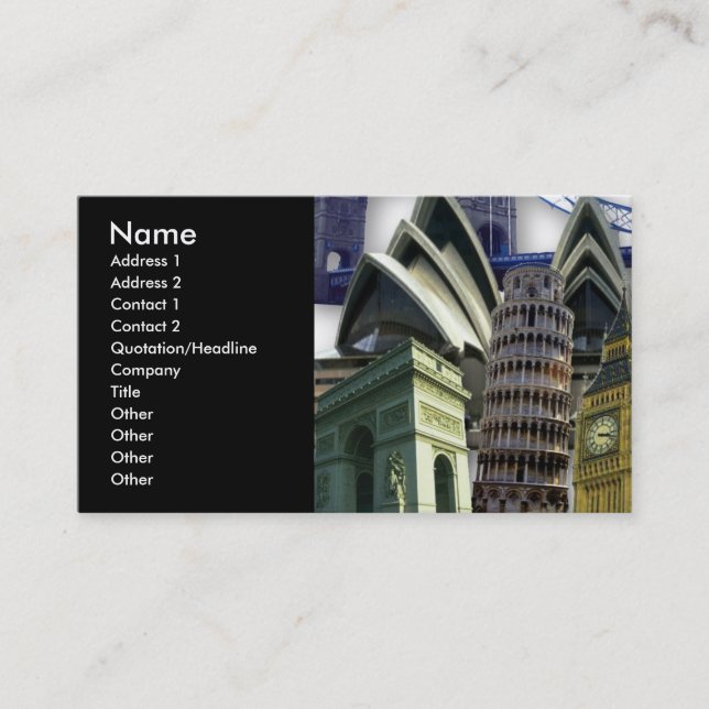 Travel Profile Card (Front)