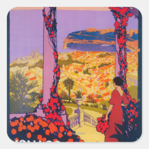 Travel Promotional Poster Square Sticker