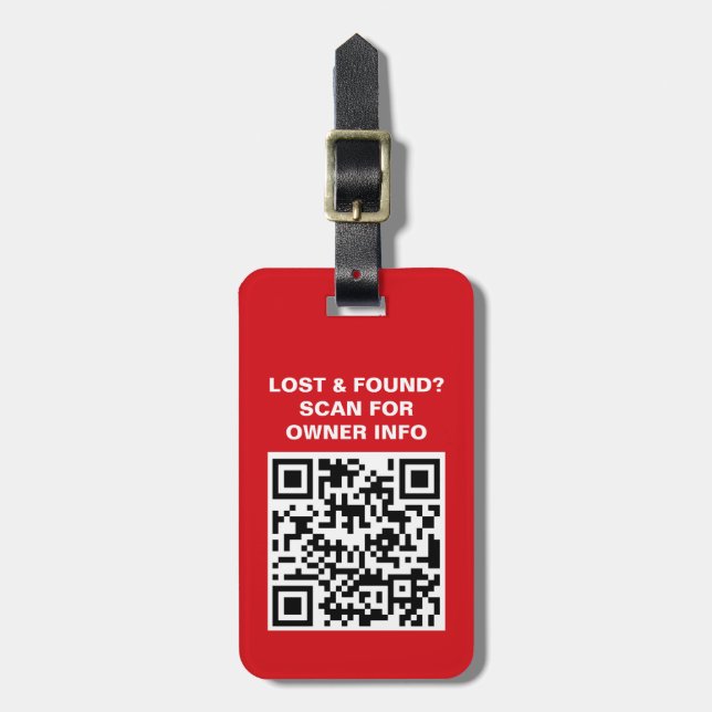 Travel QR Code Luggage Tag (Front Vertical)