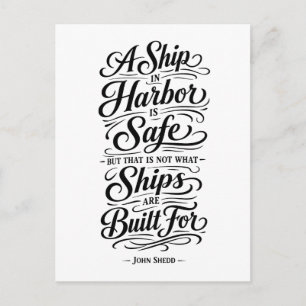 Travel Quote: A Ship in Harbor Postcard