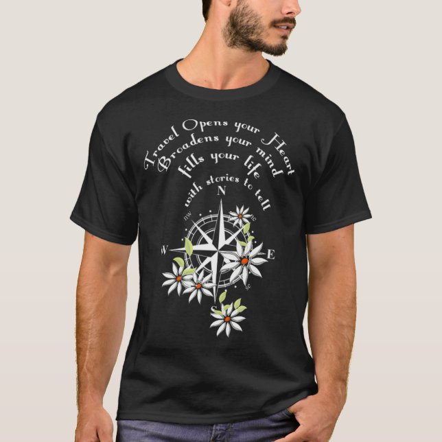 Travel quote adventure world travel backpacker mou T-Shirt (Front)