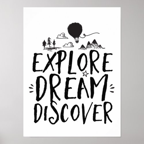 Travel Quote Explore Dream Discover Poster