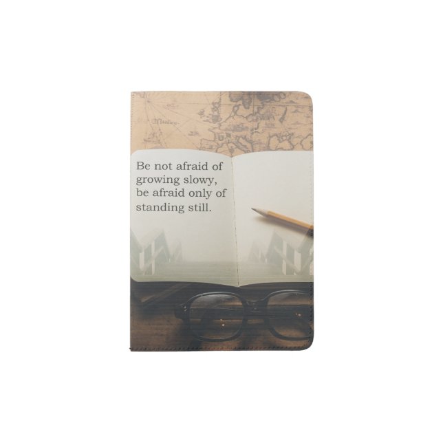 Travel Quote Inspirational Passport Holder (Front)