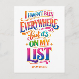 Travel Quote: It's on My List Postcard