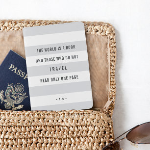 Travel Quote Modern Stripe Passport Holder