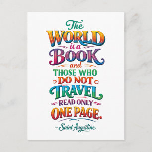 Travel Quote: The World Is a Book Postcard