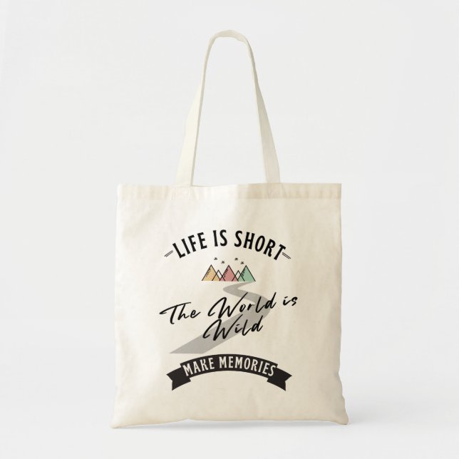 Travel quote tote bag, travel gift (Front)