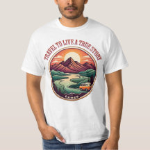 Travel Real Story Tee — No Fake Journeys Badge
