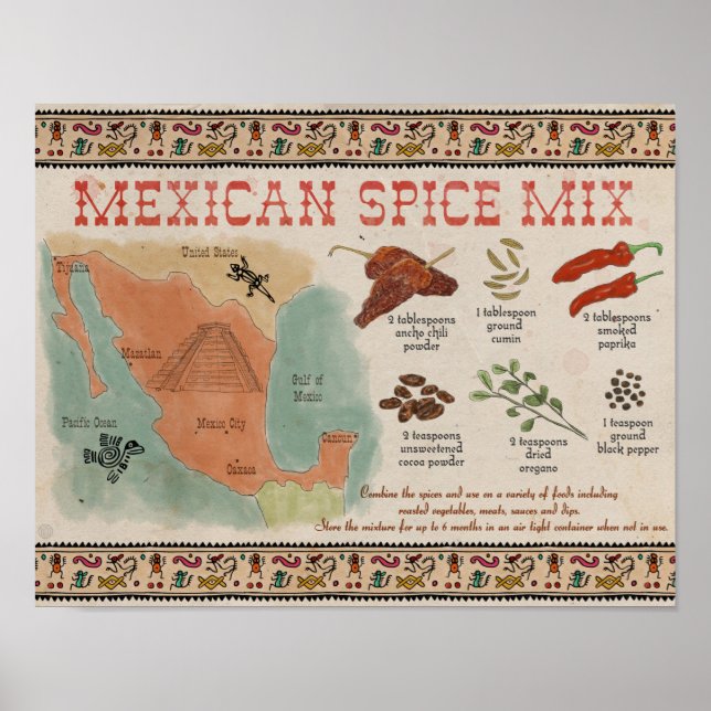 Travel Recipe Poster: Mexican Spice Mix Poster (Front)