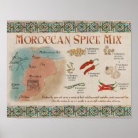 Travel Recipe Poster: Moroccan Spice Mix Poster