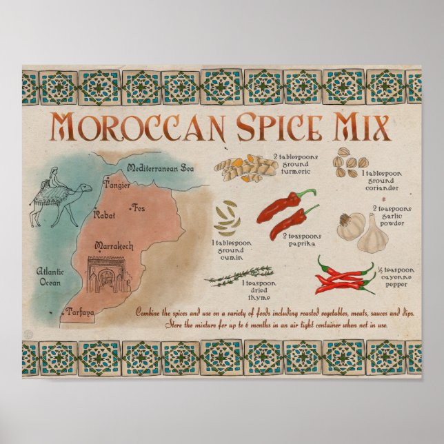 Travel Recipe Poster: Moroccan Spice Mix Poster (Front)