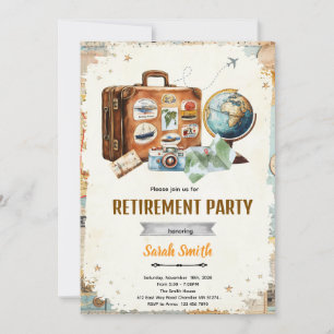Travel retirement party invitation