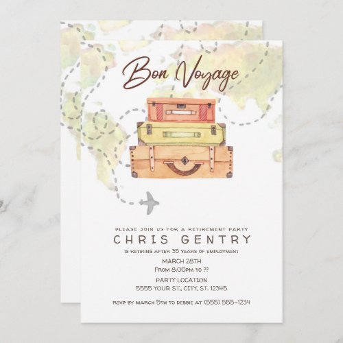 Travel Retirement Party Invitations