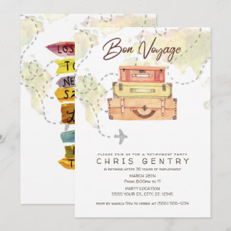 Travel Retirement Party Invitations