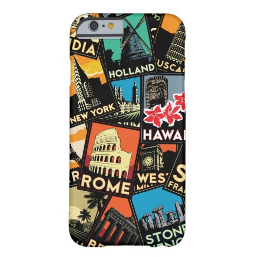 Travel retro vintage europe asia usa barely there iPhone 6 case
