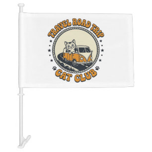 Travel Road Trip Cat Pet Lover Shirt Art - Travel Car Flag
