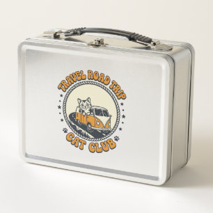 Travel Road Trip Cat Pet Lover Shirt Art - Travel Metal Lunch Box