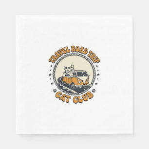 Travel Road Trip Cat Pet Lover Shirt Art - Travel Napkins