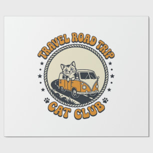 Travel Road Trip Cat Pet Lover Shirt Art - Travel Wrapping Paper