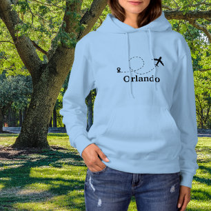 Travel Simple Airplane and Custom Location Hoodie