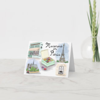 Travel Sketch Notecard: Macarons in Paris France Card