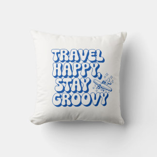 Travel-Slogan - Happy travel... Throw Pillow
