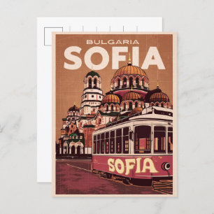 Travel Sofia, bulgaria vintage gifts and souvenirs Postcard