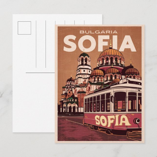 Travel Sofia, bulgaria vintage gifts and souvenirs Postcard (Front/Back)