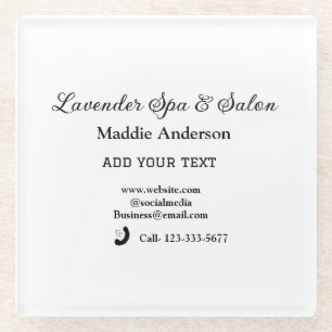travel spa salon guest information vacation beach glass coaster