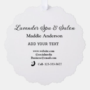 travel spa salon guest information vacation beach ornament card