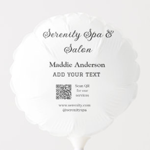 Travel spa salon scan QR for services website beac Balloon