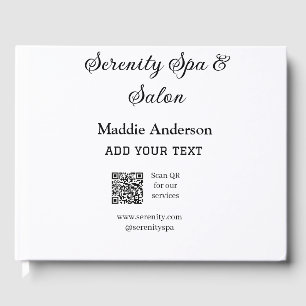 Travel spa salon scan QR for services website beac Guest Book