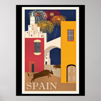 Travel Spain, vintage travel poster