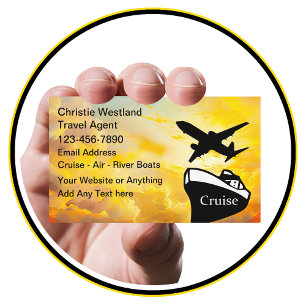 Travel Specialist And Agent Sunset Business Cards