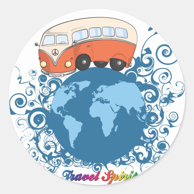 Travel Spirit Classic Round Sticker (Front)