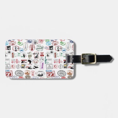 Travel Stamps Pattern Luggage Tag