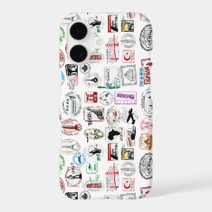 Travel Stamps Pattern Phone Case
