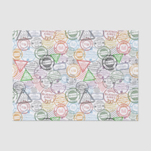 Travel Stamps Tissue Paper