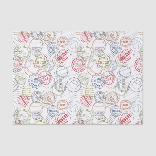 Travel Stamps  Tissue Paper (Front)