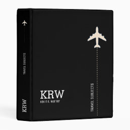 travel subjects black and white personalized mini binder