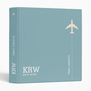 Travel Subjects Grayish Blue Modern 3 Ring Binder