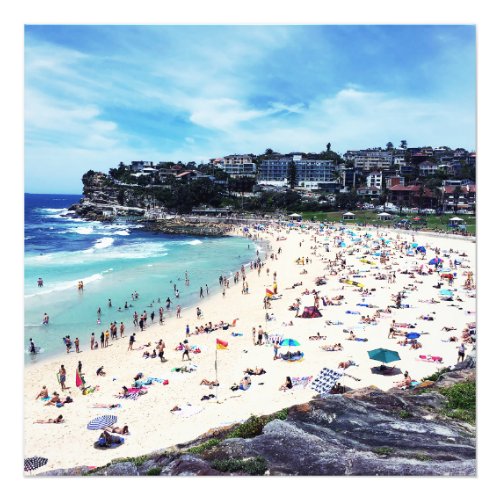 Travel Summer  Beach Scene Ocean Sea Bathers Photo Print