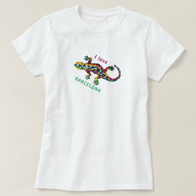 Travel T-Shirt I - Love Barcelona Tourist Gift Tee (Design Front)