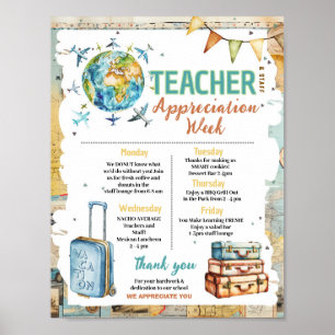 Travel Teacher Appreciation Week Itinerary Poster