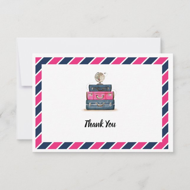 Travel Thank you Miss to Mrs Navy Pink (Front)