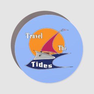 Travel the tides car magnet