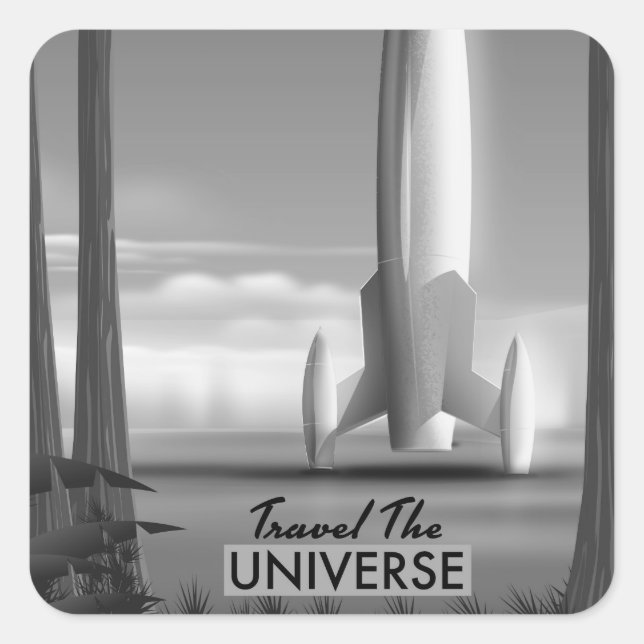 Travel the Universe Mono ( limited edition print) Square Sticker (Front)