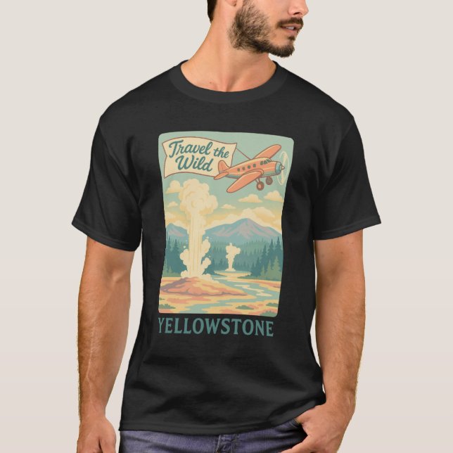 Travel The Wild - Yellowstone National Park T-Shirt (Front)