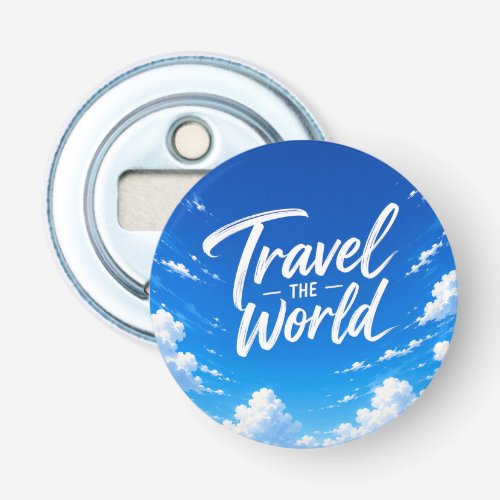 Travel the World Blue Sky Adventure Design Bottle Opener